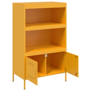 vidaXL Highboard Mustard Yellow 68x39x113 cm Steel