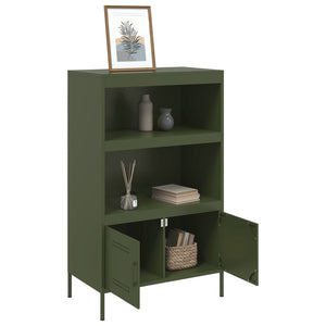 vidaXL Highboard Olive Green 68x39x113 cm Steel