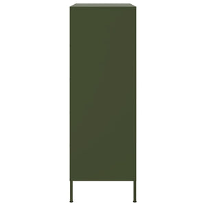 vidaXL Highboard Olive Green 68x39x113 cm Steel