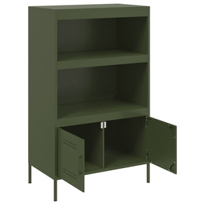 vidaXL Highboard Olive Green 68x39x113 cm Steel