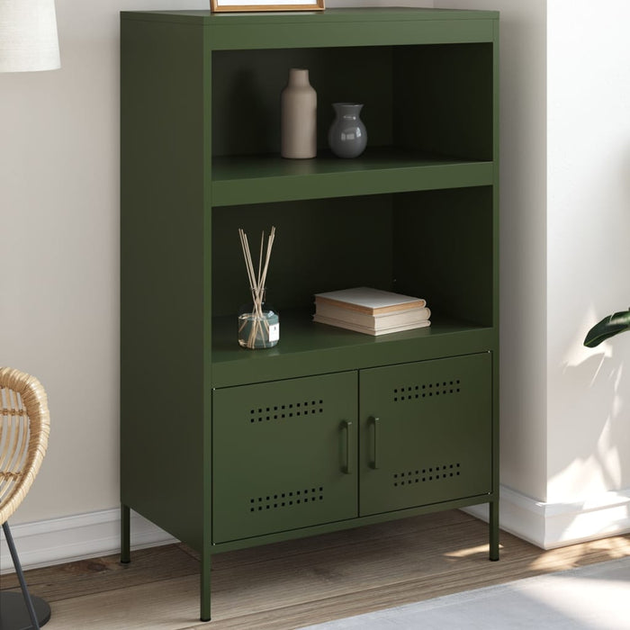 vidaXL Highboard Olive Green 68x39x113 cm Steel