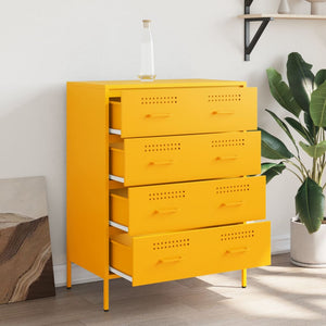 vidaXL Sideboard Mustard Yellow 68x39x89 cm Steel