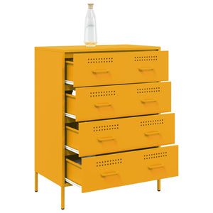 vidaXL Sideboard Mustard Yellow 68x39x89 cm Steel