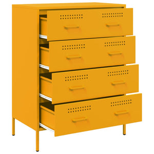 vidaXL Sideboard Mustard Yellow 68x39x89 cm Steel