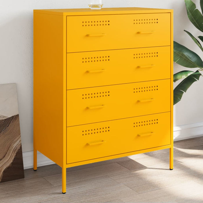 vidaXL Sideboard Mustard Yellow 68x39x89 cm Steel