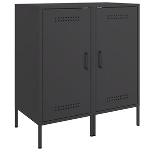 vidaXL Sideboards 2 pcs Black 36x39x79 cm Cold-rolled Steel