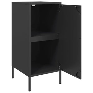 vidaXL Sideboards 2 pcs Black 36x39x79 cm Cold-rolled Steel