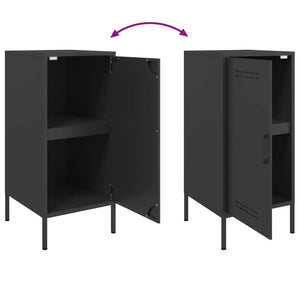 vidaXL Sideboards 2 pcs Black 36x39x79 cm Cold-rolled Steel