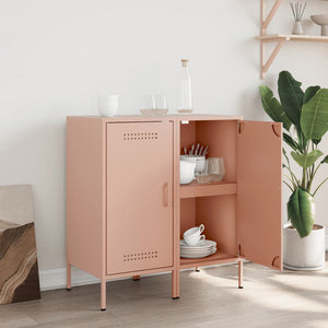 vidaXL Sideboards 2 pcs Pink 36x39x79 cm Cold-rolled Steel