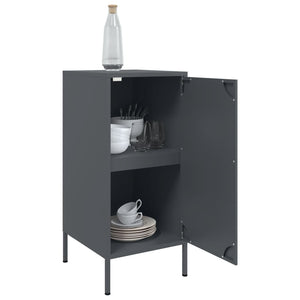 vidaXL Sideboards 2 pcs Anthracite 36x39x79 cm Cold-rolled Steel