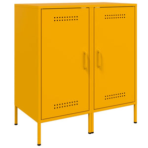 vidaXL Sideboards 2 pcs Mustard Yellow 36x39x79 cm Cold-rolled Steel