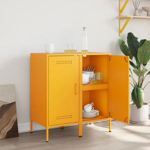 vidaXL Sideboards 2 pcs Mustard Yellow 36x39x79 cm Cold-rolled Steel