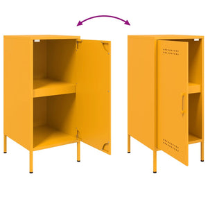 vidaXL Sideboards 2 pcs Mustard Yellow 36x39x79 cm Cold-rolled Steel