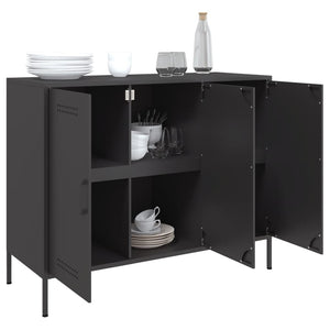 vidaXL Sideboard Black 100.5x39x79 cm Steel