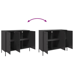 vidaXL Sideboard Black 100.5x39x79 cm Steel