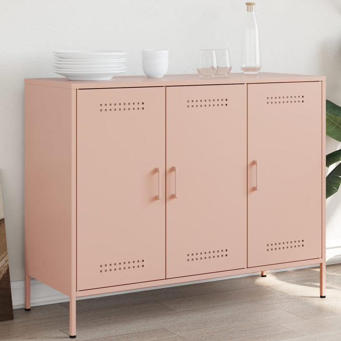 vidaXL Sideboard Pink 100.5x39x79 cm Cold-rolled Steel