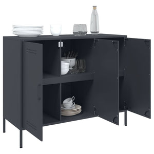 vidaXL Sideboard Anthracite 100.5x39x79 cm Cold-rolled Steel