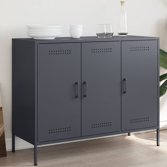 vidaXL Sideboard Anthracite 100.5x39x79 cm Cold-rolled Steel