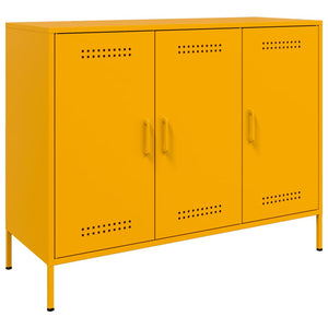 vidaXL Sideboard Mustard Yellow 100.5x39x79 cm Cold-rolled Steel