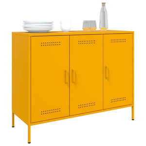 vidaXL Sideboard Mustard Yellow 100.5x39x79 cm Cold-rolled Steel