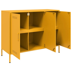 vidaXL Sideboard Mustard Yellow 100.5x39x79 cm Cold-rolled Steel