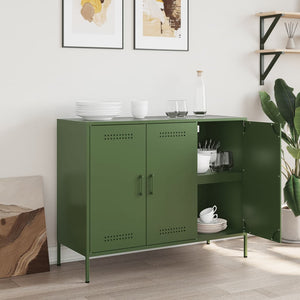 vidaXL Sideboard Olive Green 100.5x39x79 cm Cold-rolled Steel