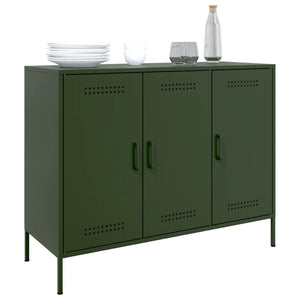 vidaXL Sideboard Olive Green 100.5x39x79 cm Cold-rolled Steel