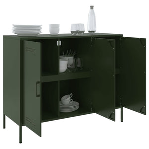 vidaXL Sideboard Olive Green 100.5x39x79 cm Cold-rolled Steel