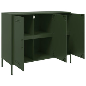 vidaXL Sideboard Olive Green 100.5x39x79 cm Cold-rolled Steel