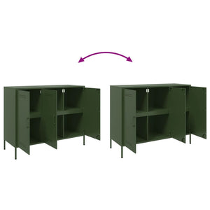 vidaXL Sideboard Olive Green 100.5x39x79 cm Cold-rolled Steel