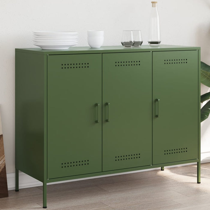 vidaXL Sideboard Olive Green 100.5x39x79 cm Cold-rolled Steel