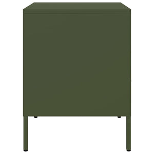 vidaXL Bedside Cabinet Olive Green 36x39x50.5 cm Steel