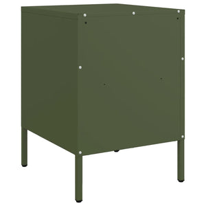 vidaXL Bedside Cabinet Olive Green 36x39x50.5 cm Steel