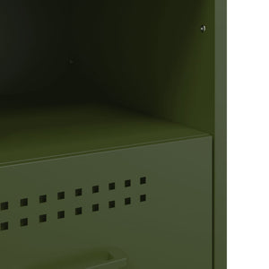 vidaXL Bedside Cabinet Olive Green 36x39x50.5 cm Steel