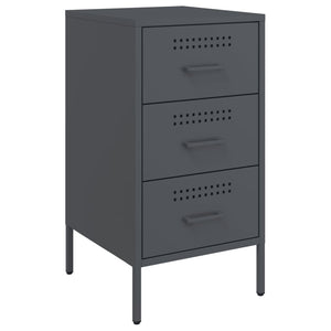 vidaXL Bedside Cabinet Anthracite 36x39x68 cm Steel