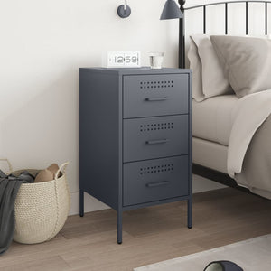 vidaXL Bedside Cabinet Anthracite 36x39x68 cm Steel