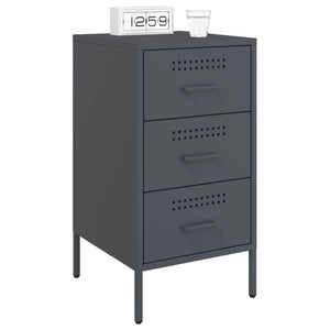 vidaXL Bedside Cabinet Anthracite 36x39x68 cm Steel