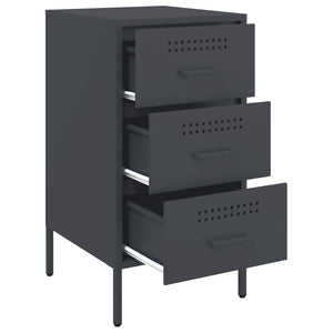 vidaXL Bedside Cabinet Anthracite 36x39x68 cm Steel