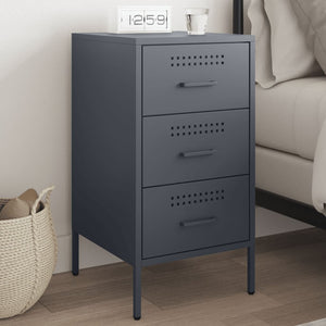 vidaXL Bedside Cabinet Anthracite 36x39x68 cm Steel