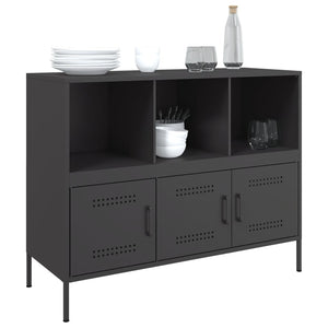 vidaXL Sideboard Black 100.5x39x79 cm Cold-rolled Steel