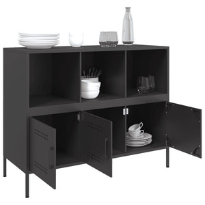 vidaXL Sideboard Black 100.5x39x79 cm Cold-rolled Steel