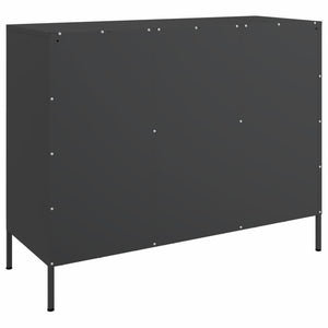 vidaXL Sideboard Black 100.5x39x79 cm Cold-rolled Steel