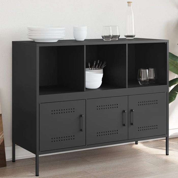 vidaXL Sideboard Black 100.5x39x79 cm Cold-rolled Steel