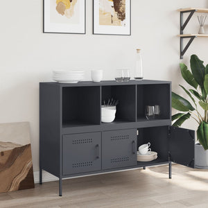 vidaXL Sideboard Anthracite 100.5x39x79 cm Cold-rolled Steel