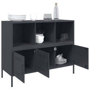 vidaXL Sideboard Anthracite 100.5x39x79 cm Cold-rolled Steel