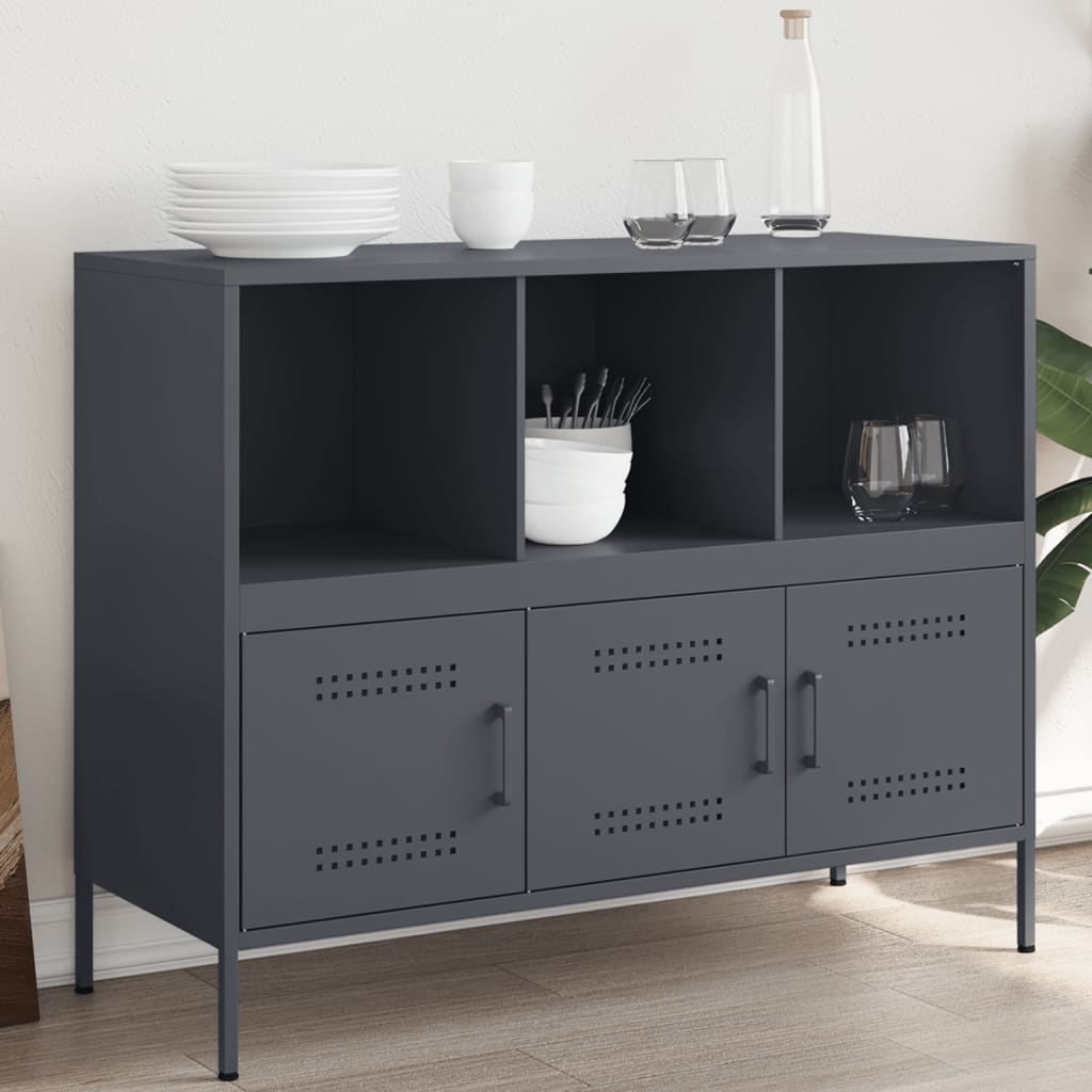 vidaXL Sideboard Anthracite 100.5x39x79 cm Cold-rolled Steel