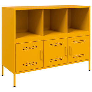 vidaXL Sideboard Mustard Yellow 100.5x39x79 cm Cold-rolled Steel