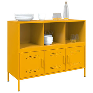 vidaXL Sideboard Mustard Yellow 100.5x39x79 cm Cold-rolled Steel