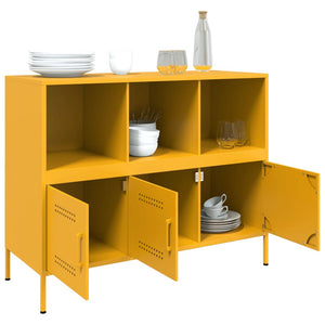 vidaXL Sideboard Mustard Yellow 100.5x39x79 cm Cold-rolled Steel