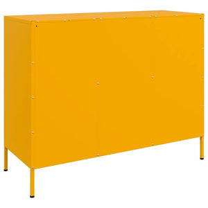 vidaXL Sideboard Mustard Yellow 100.5x39x79 cm Cold-rolled Steel